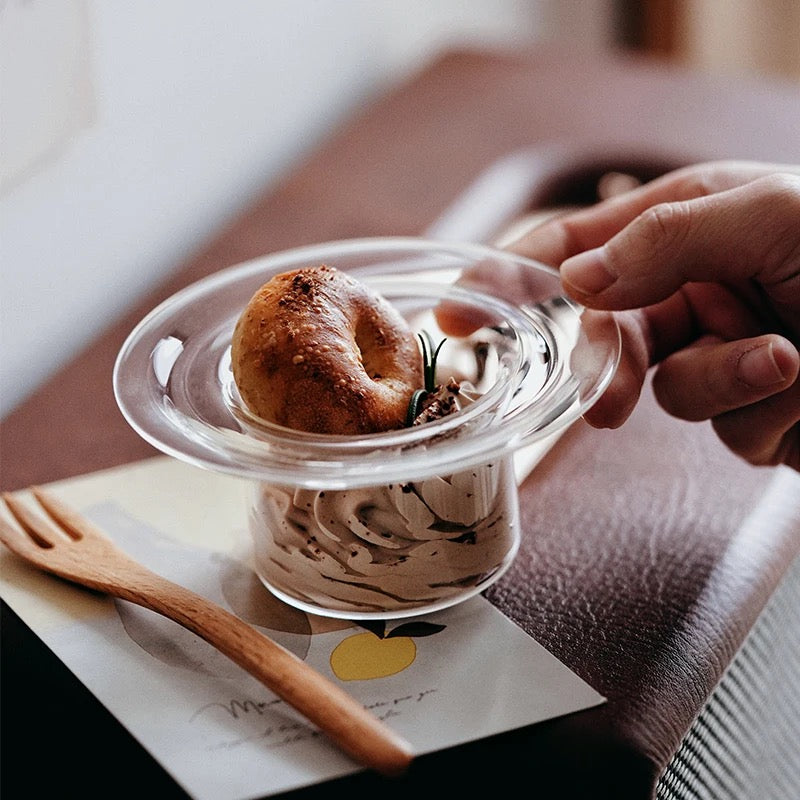 Glass Dessert Bowl - Hat shaped