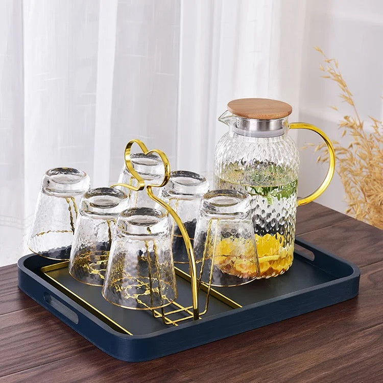 Metal Glass Holder Stand & Organizer for 6 Glasses - 26x22x16.5 cm