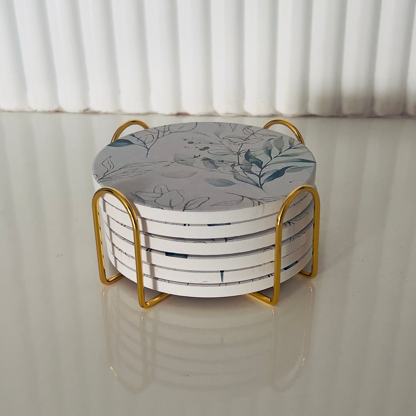 Coasters with Gold Frame - Set of 7