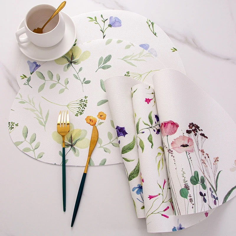 Placemats for dining table - White & Pink - Set of 4 / Set of 6
