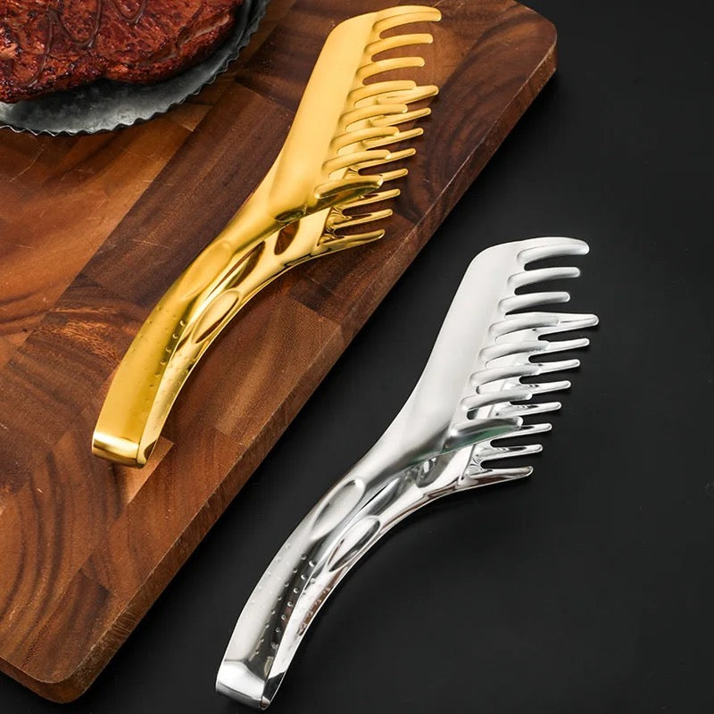Noodle Tong - Stainless Steel - Gold & Silver
