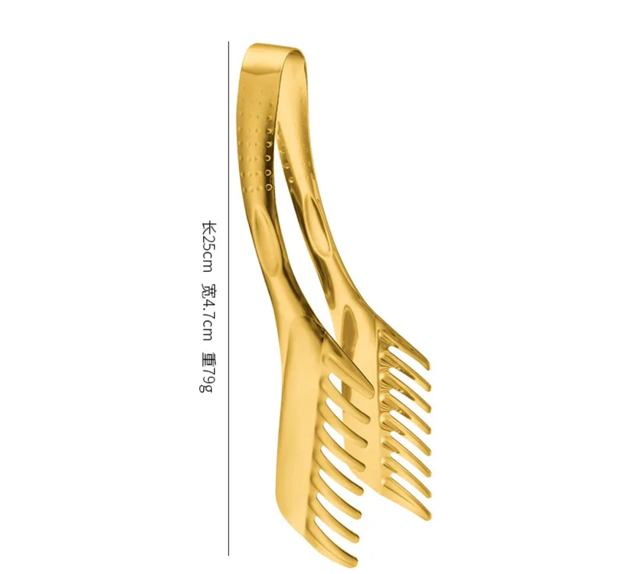 Noodle Tong - Stainless Steel - Gold & Silver