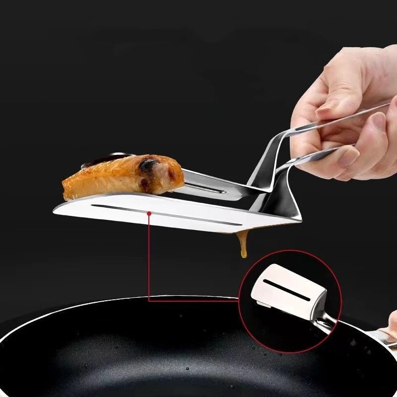 Pizza & Cutlet Tong with Large Base - Stainless Steel