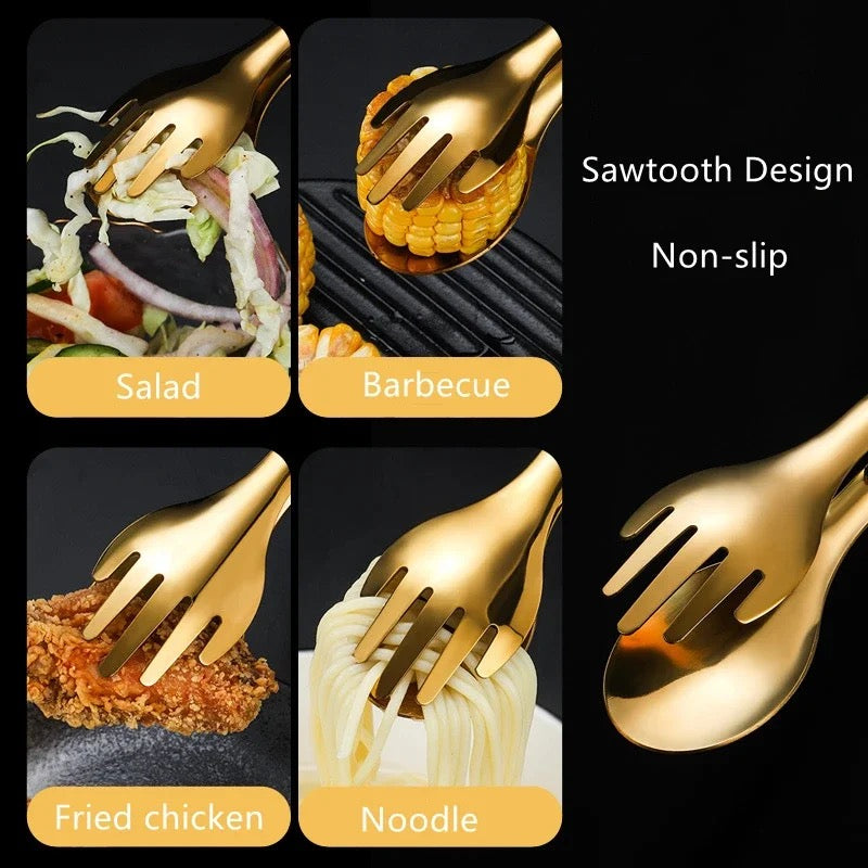 Salad & Noodle Tong - Gold Stainless Steel- Elegant Dining Essential