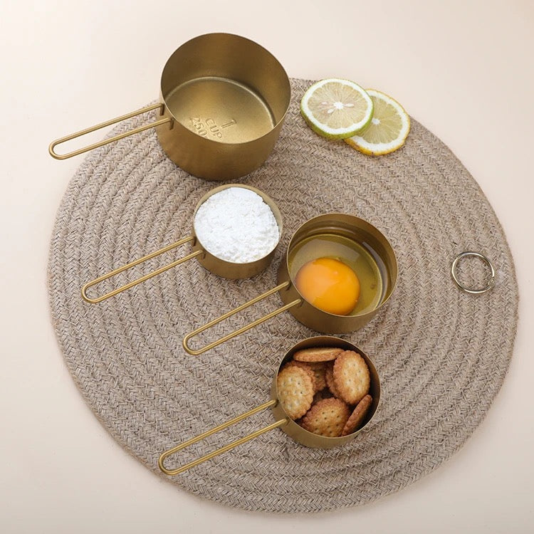 Gold Kitchen Accessories - Set of 4 Measuring Cups