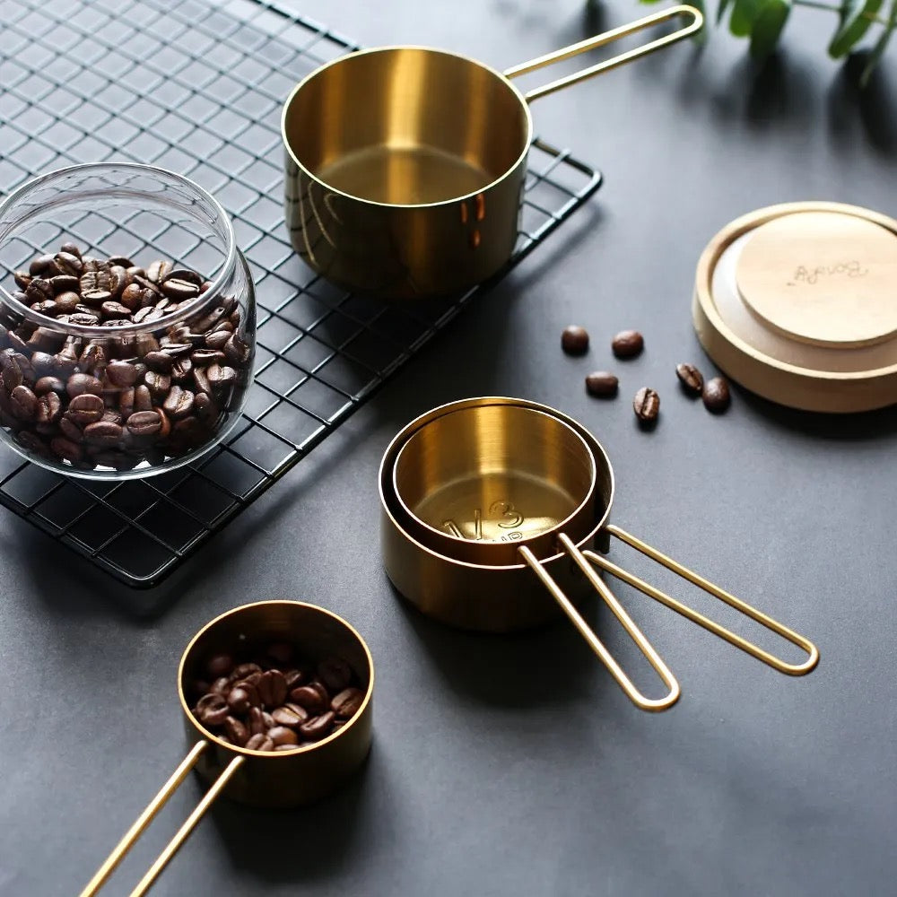 Gold Kitchen Accessories - Set of 4 Measuring Cups