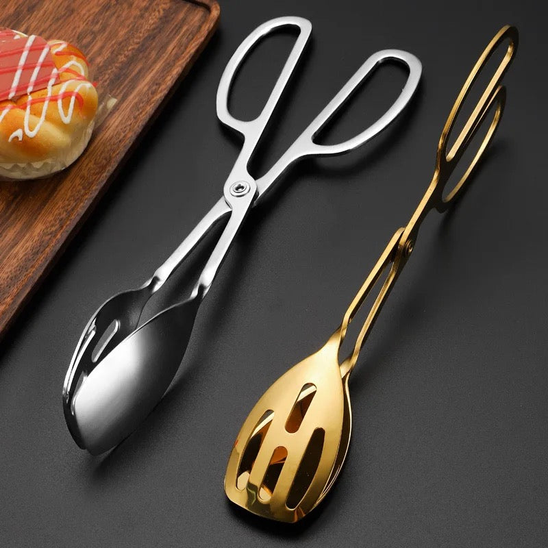 Bread & Pastry Scissors Tong - Gold & Silver - Gourmet Dining Essential