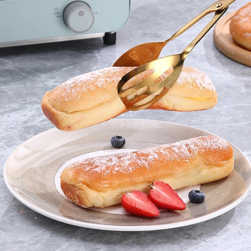 Bread & Pastry Scissors Tong - Gold & Silver - Gourmet Dining Essential