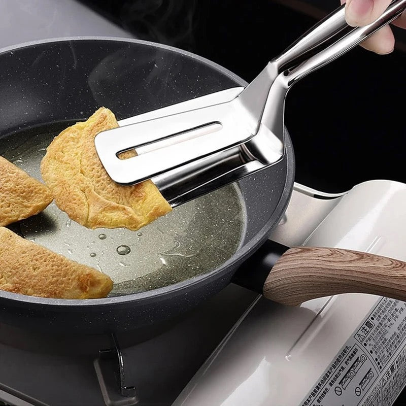 Pizza & Cutlet Tong with Large Base - Stainless Steel