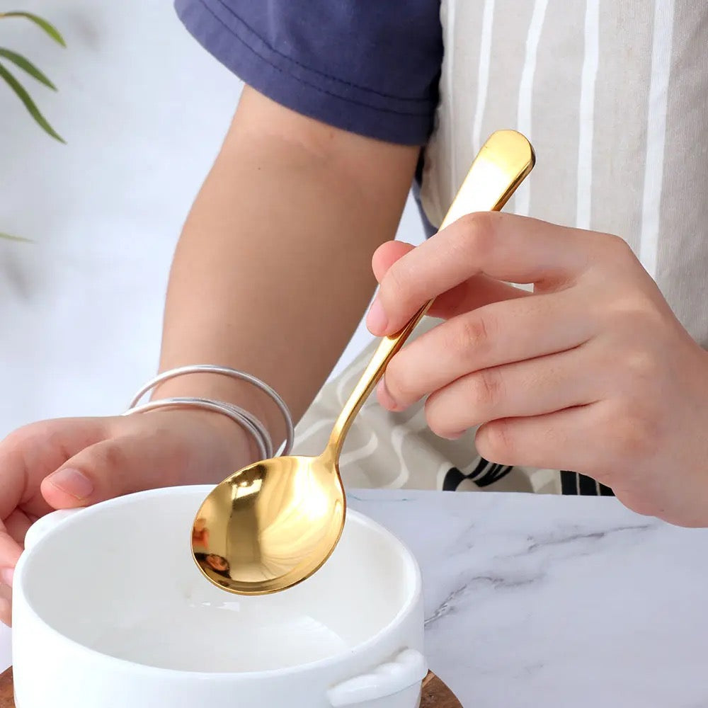 Soup Spoons - Silver & Gold - Set of 4