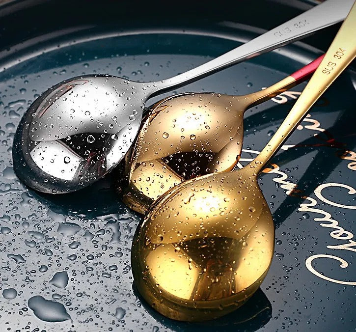 Soup Spoons - Silver & Gold - Set of 4