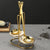 Double Stand for Serving Spoon - Gold & Silver (Ceramic Bowl included)
