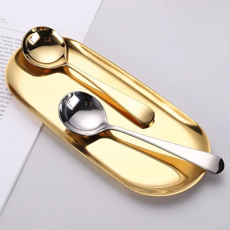 Soup Spoons - Silver & Gold - Set of 4