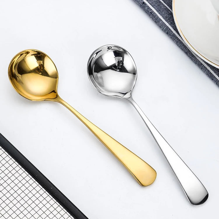 Soup Spoons - Silver & Gold - Set of 4