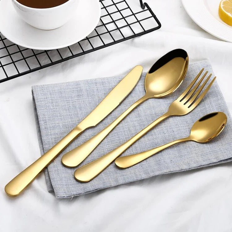 24-Piece Stainless Steel Cutlery Set - Luxurious Dining Essentials