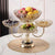 5-Bowl Glass Serving Stand with Gold Metal Frame | 2-Tier Buffet Server