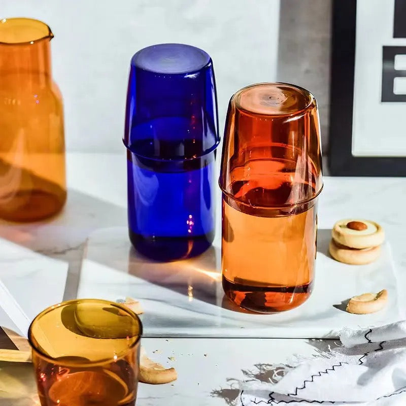 Bedside Carafe with Matching Glass | 3 Colors Available