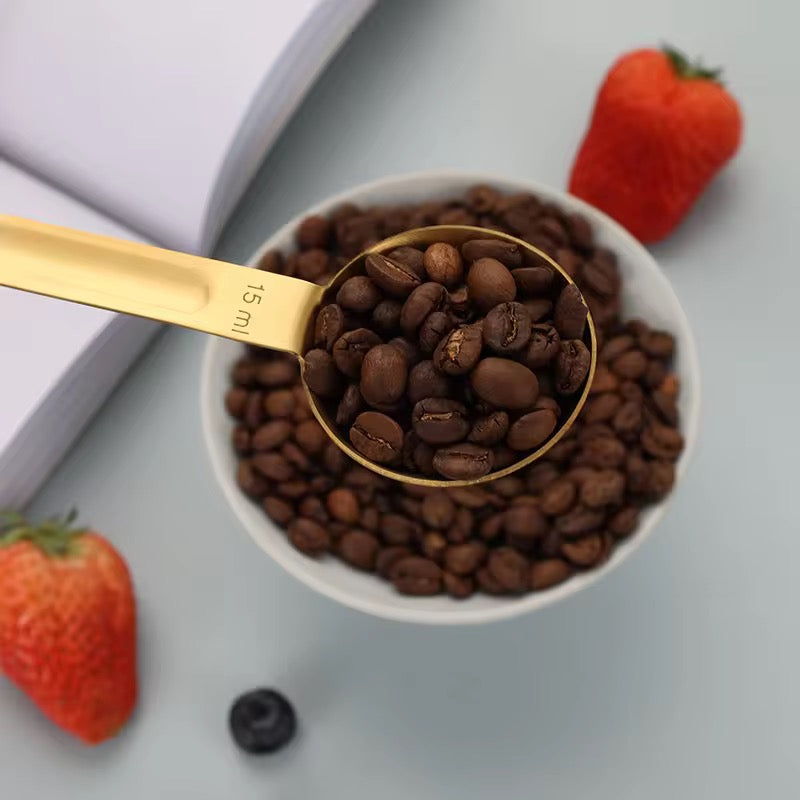 Double-Sided Measuring Spoon – Gold & Silver | Baking Spoon Set (15ml, 30ml, 5ml)