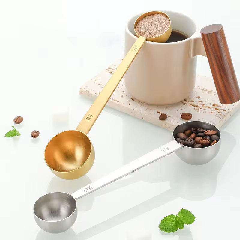 Double-Sided Measuring Spoon – Gold & Silver | Baking Spoon Set (15ml, 30ml, 5ml)