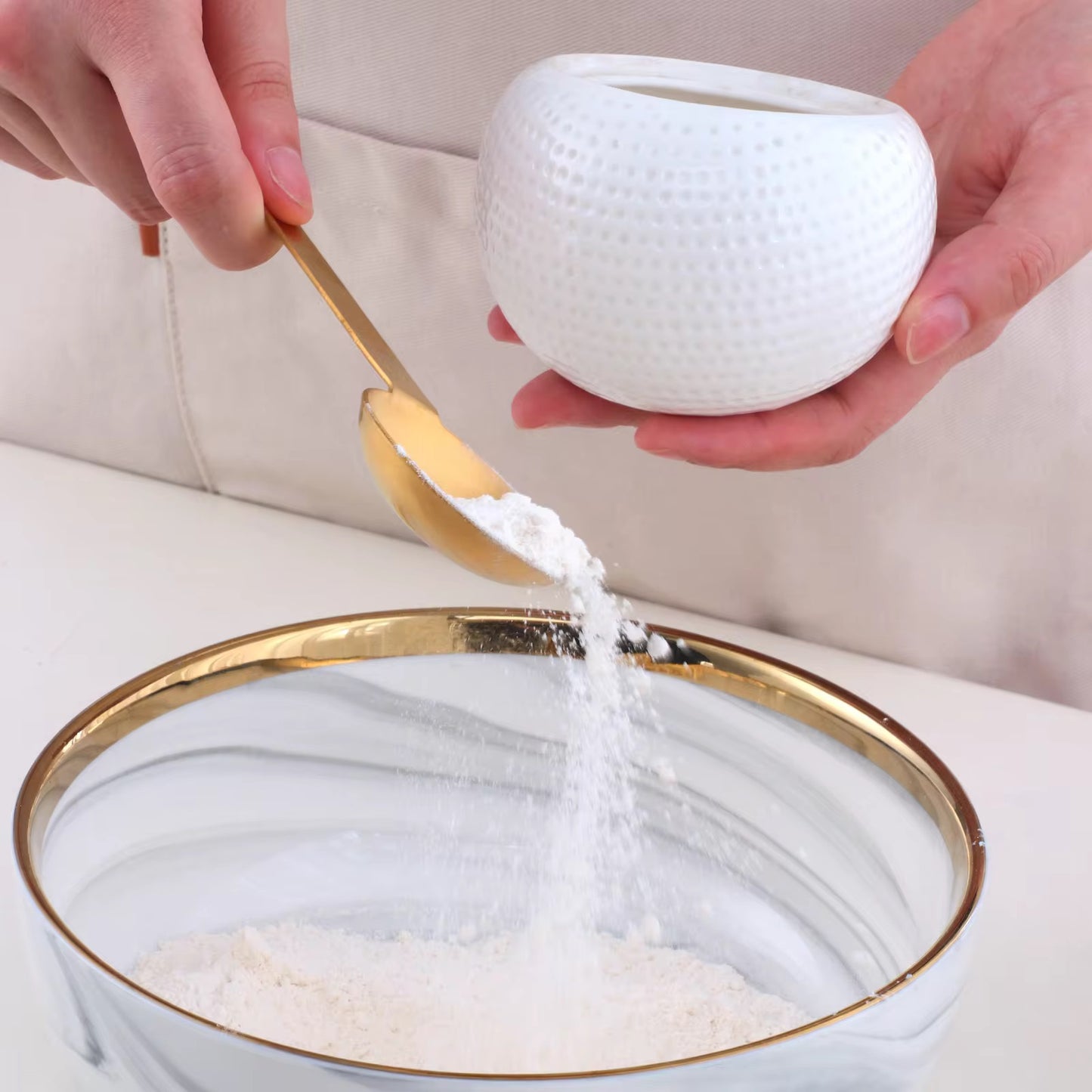 Double-Sided Measuring Spoon – Gold & Silver | Baking Spoon Set (15ml, 30ml, 5ml)