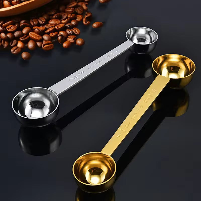 Double-Sided Measuring Spoon – Gold & Silver | Baking Spoon Set (15ml, 30ml, 5ml)