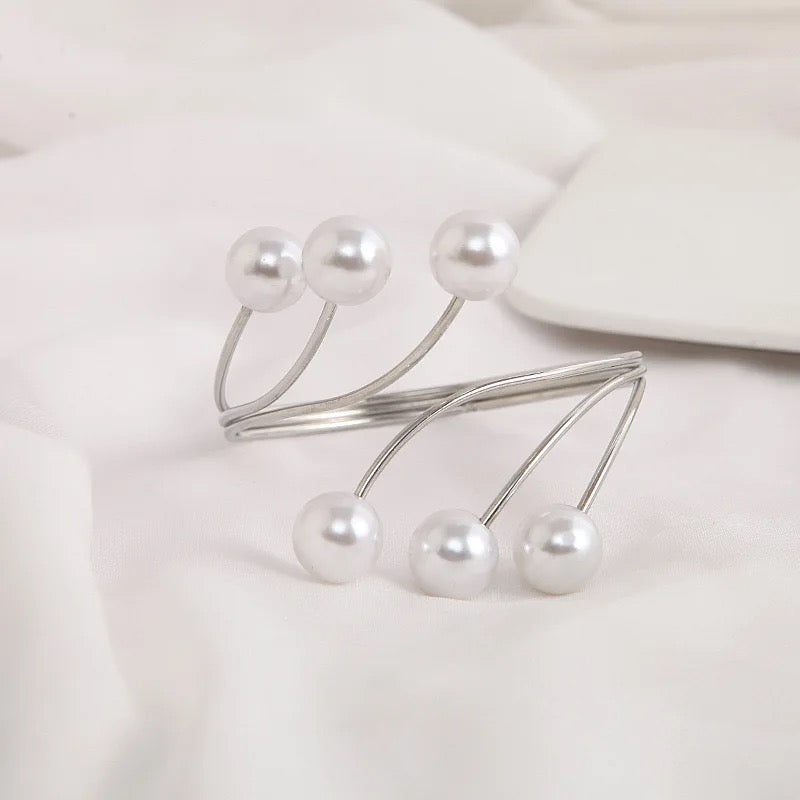 Curtain Accessory - Golden Ring Curtain Tieback with 6 Pearls