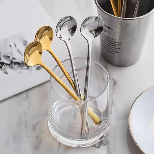Set of 6 - Luxury Tea Dessert Coffee Spoons - Gold & Silver - 304 Grade Stainless Steel