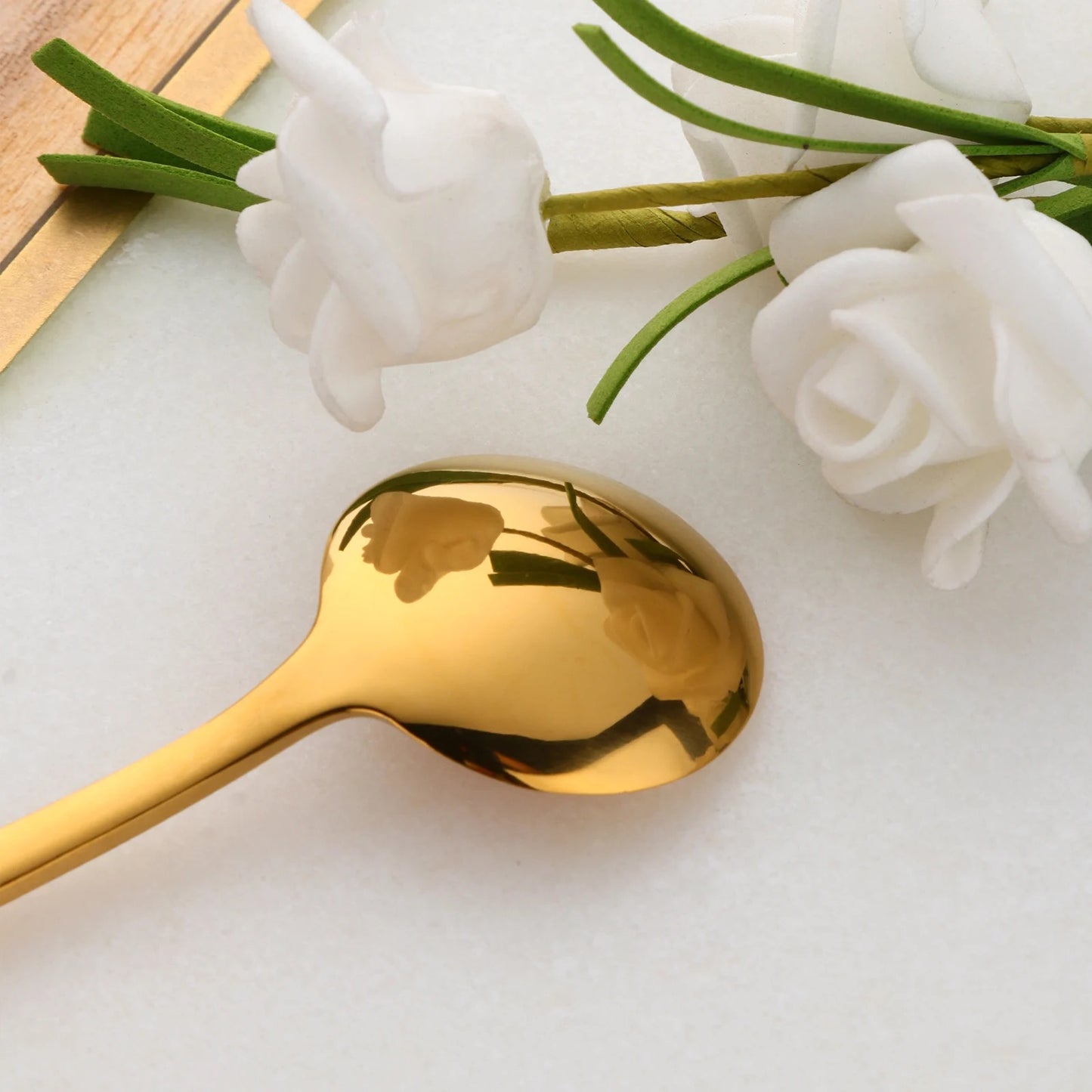Set of 6 - Luxury Tea Dessert Coffee Spoons - Gold & Silver - 304 Grade Stainless Steel