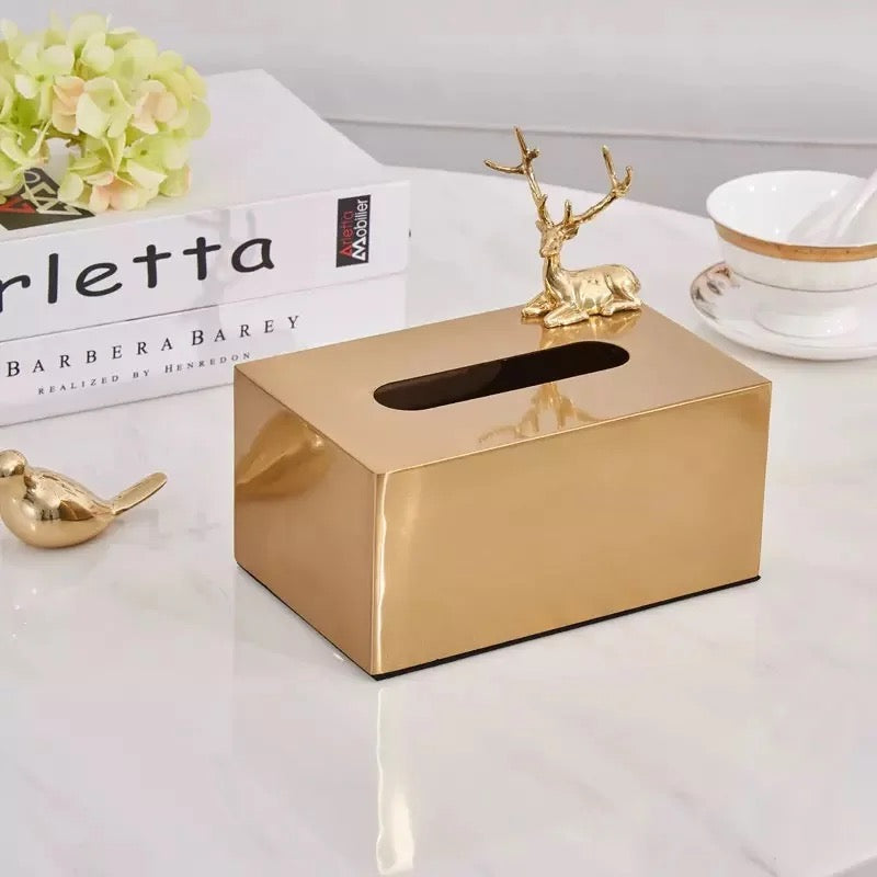 Metal Tissue Box - Gold - Luxury Home Decor