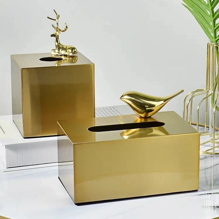 Metal Tissue Box - Gold - Luxury Home Decor