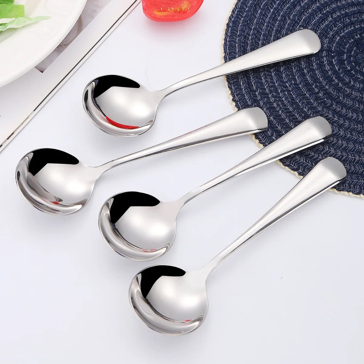 Soup Spoons - Silver & Gold - Set of 4