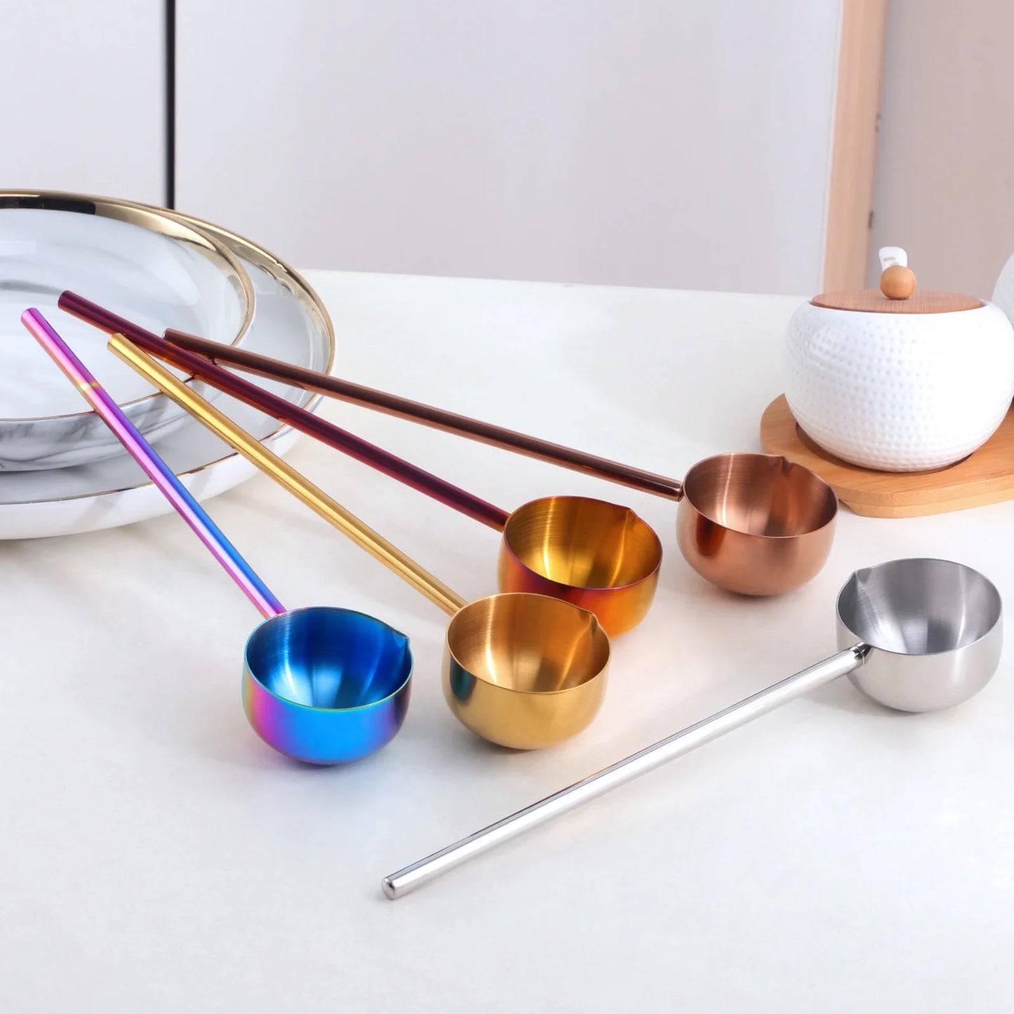 Gold Steel Pourer with Spout - for Soup, Milk & more