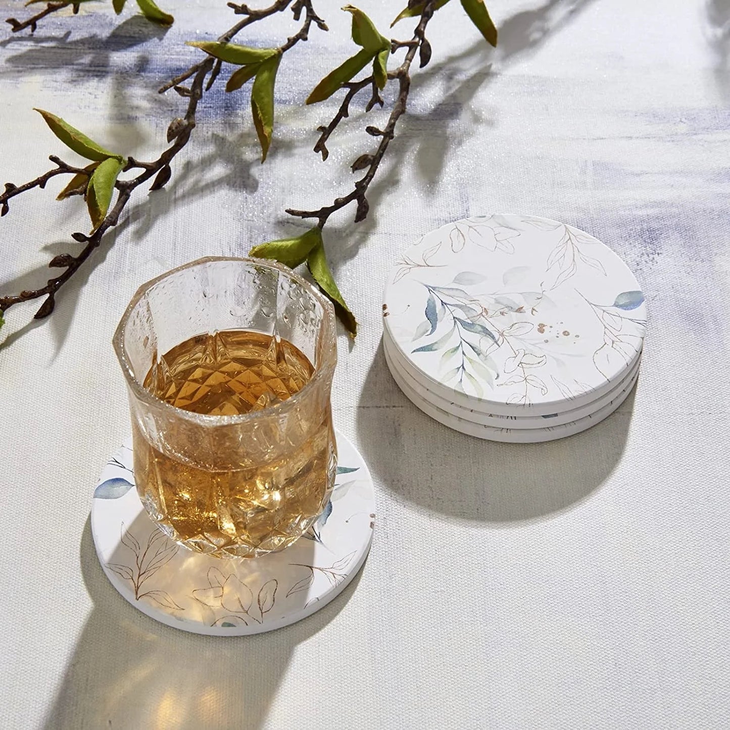 Coasters with Gold Frame - Set of 7