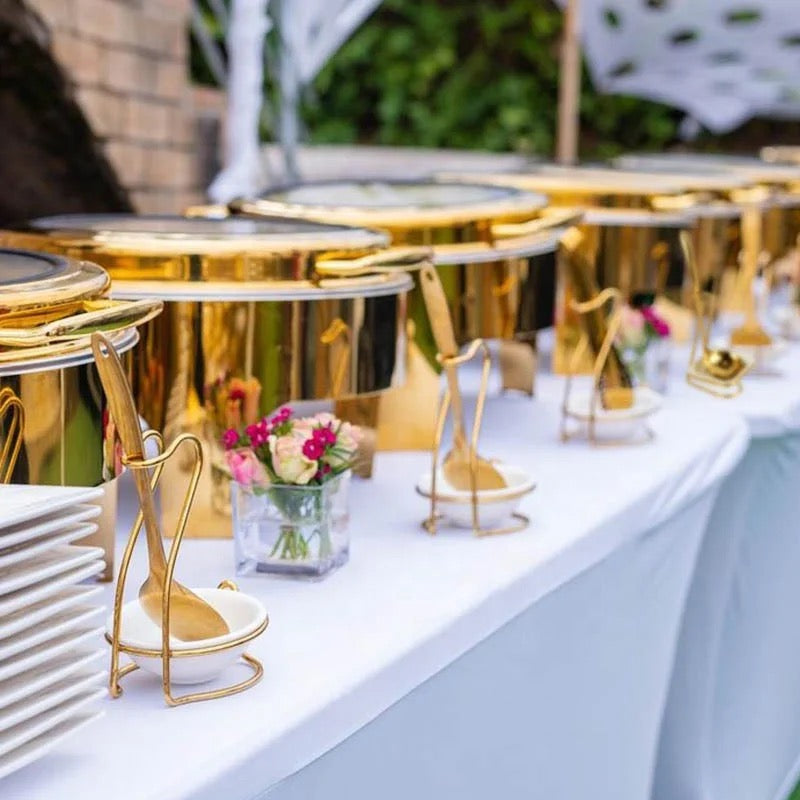 Stand for Serving Spoon - Gold & Silver - Single (Ceramic Bowl included)
