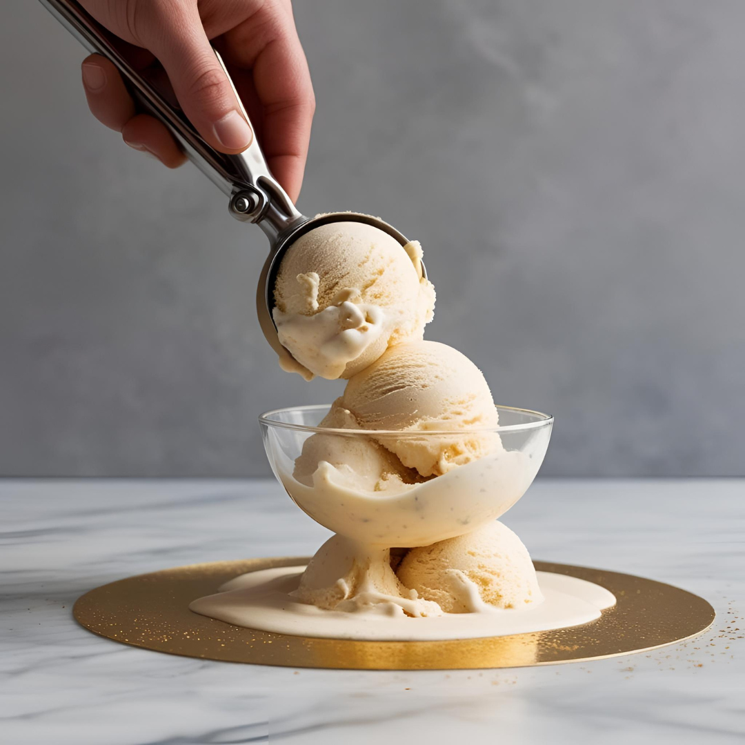 Gold Ice Cream Scooper with Lever – Stainless Steel