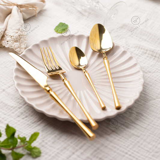 24-piece Luxury Cutlery Set | Fine-Dine Stainless Steel | Gold | Silver - Flatware Sets (Photo 13)