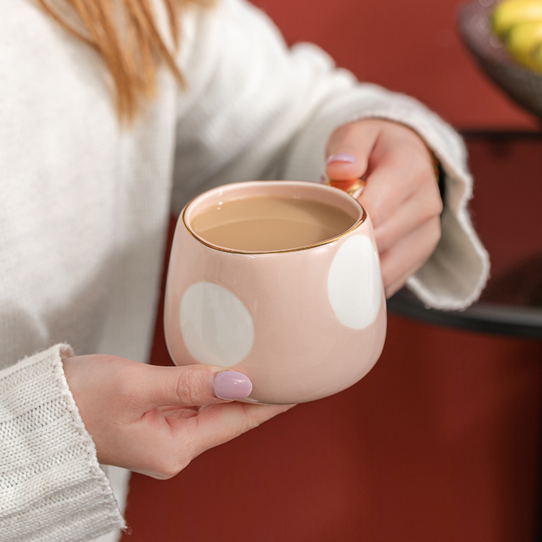 Nordic Style Porcelain Coffee Mug - Pastel Pink