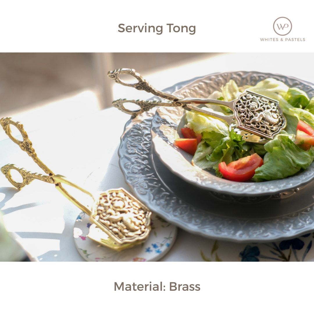 English Scissors Tong for Salad & Bread | Brass | Gold | Silver