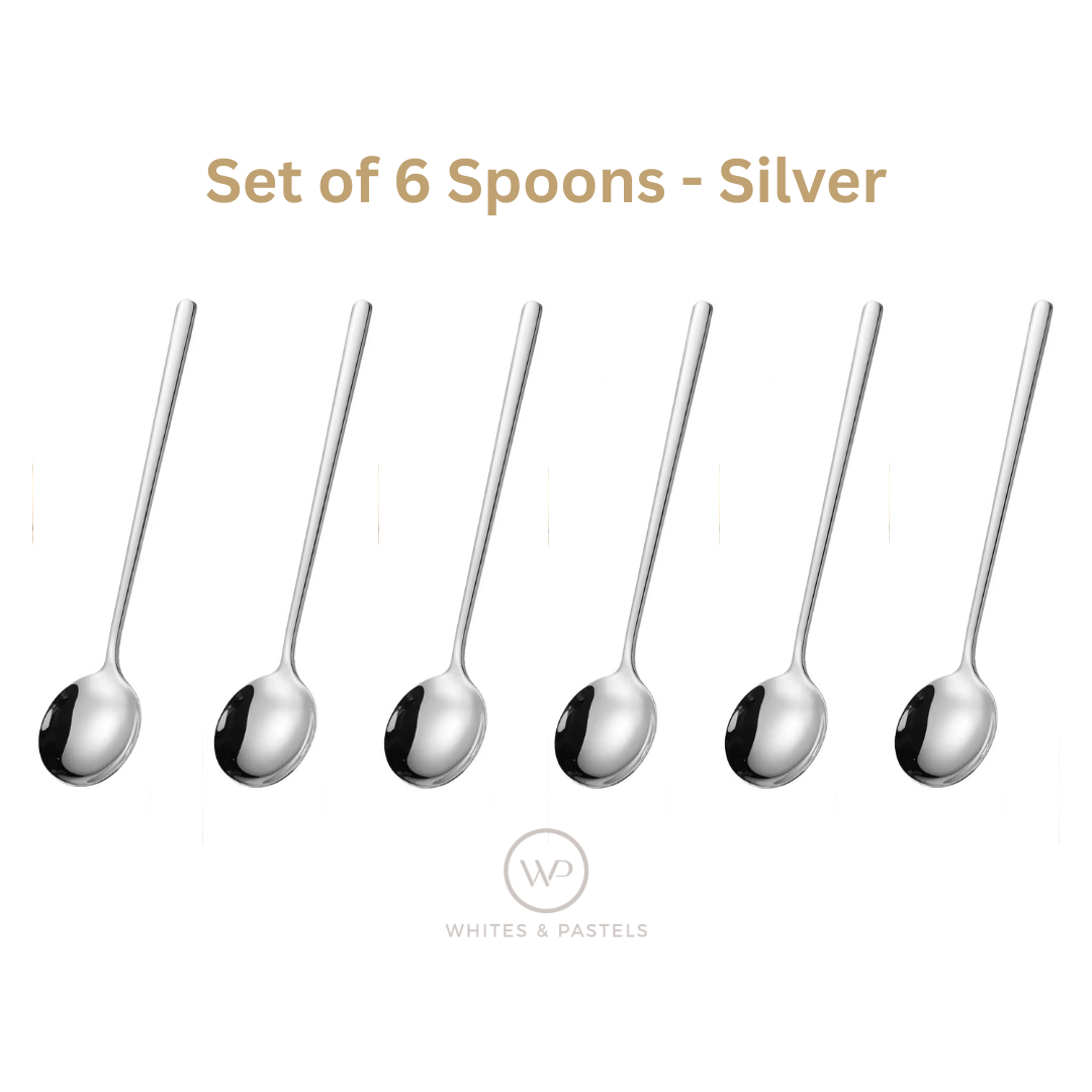 Set of 6 - Luxury Tea Dessert Coffee Spoons - Gold & Silver - 304 Grade Stainless Steel