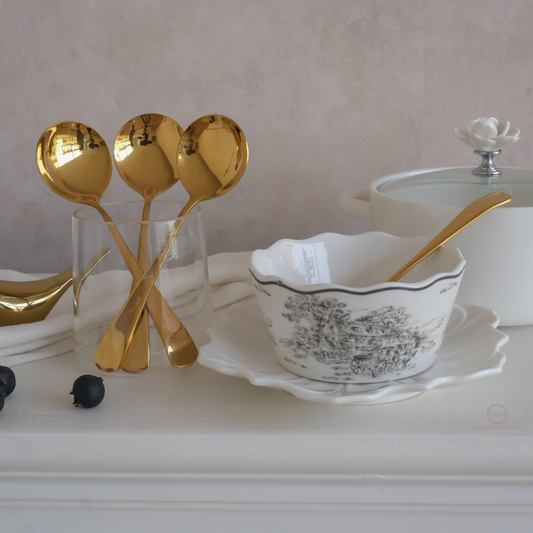 Soup Spoons | Silver & Gold | Set of 6 or 12