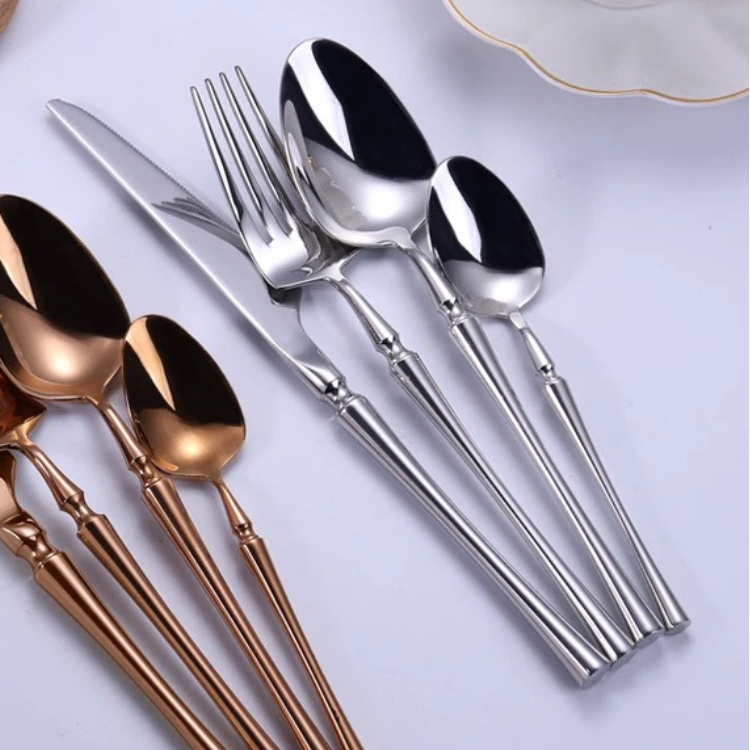24-piece Luxury Fine-Dine Stainless Steel Cutlery - Gold or Silver option