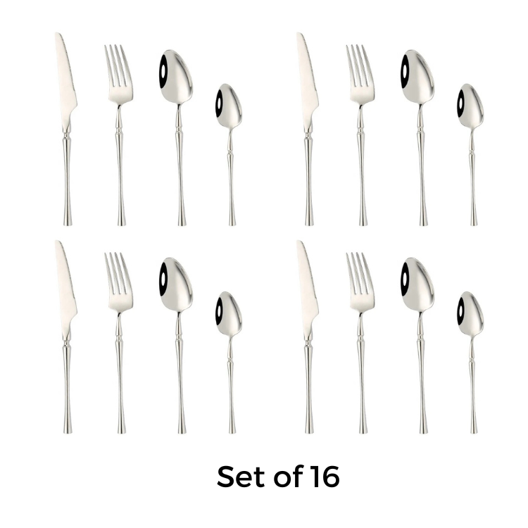 24-piece Luxury Fine-Dine Stainless Steel Cutlery - Gold or Silver option