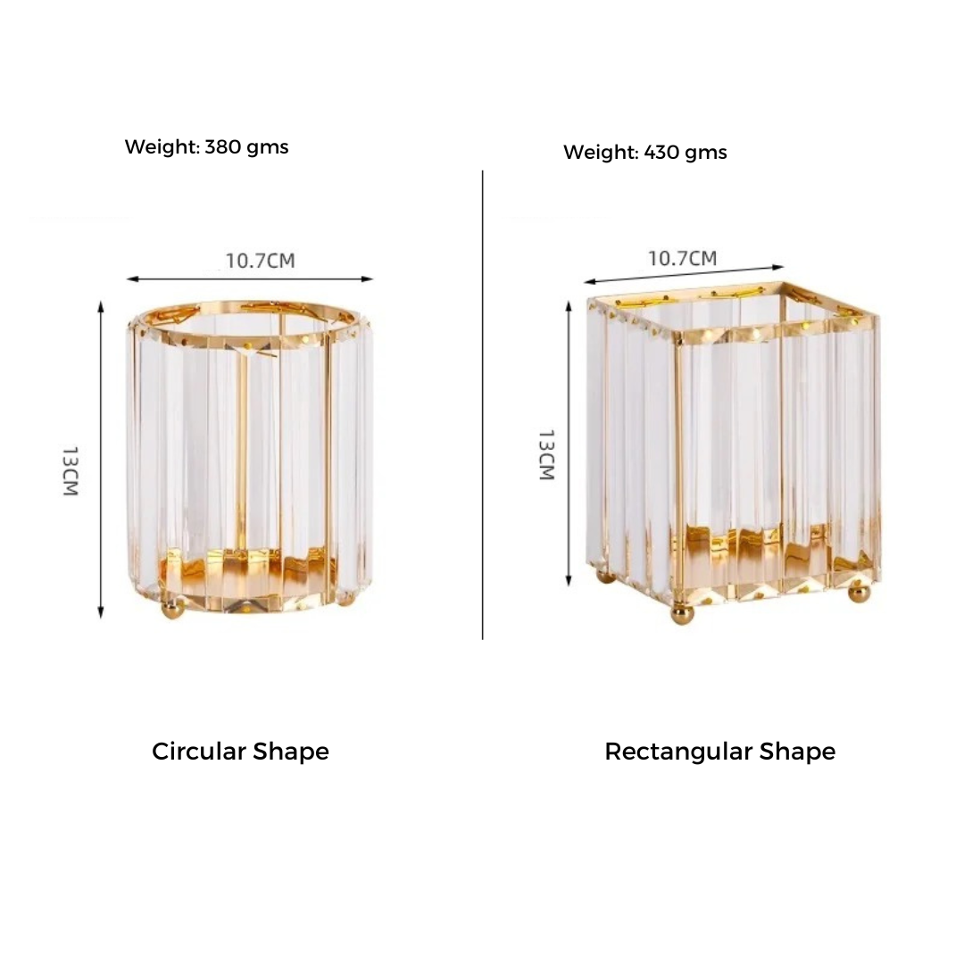 Cutlery Holder in Fluted Glass - Circular shape- Multipurpose Stand