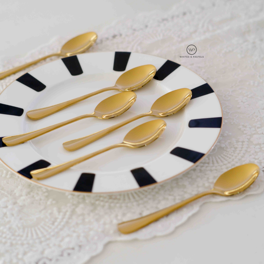 Dinner Spoons – Set of 6 / 12 | Silver & Gold | 304 Stainless Steel