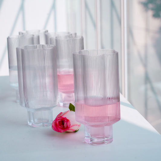 Luxury Flower Rim Cocktail Glasses for Home Bar
