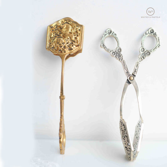 English Scissors Tong for Salad & Bread | Brass | Gold | Silver