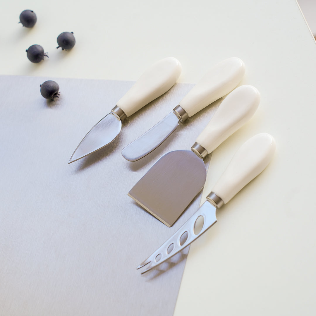 White Cheese Knife Set of 4 | Stainless Steel