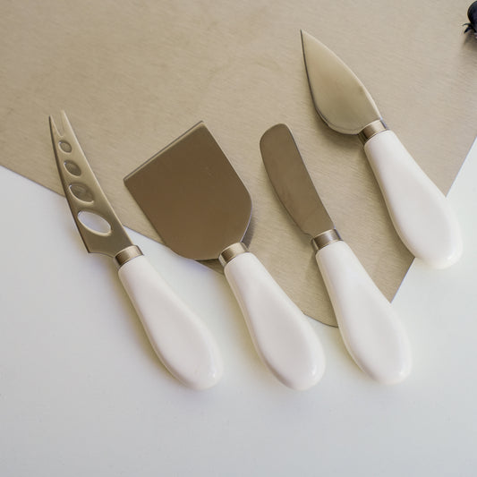 White Cheese Knife Set of 4 | Stainless Steel