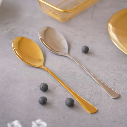 Premium silver stainless steel serving spoon for dining