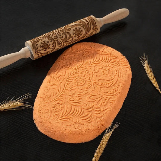 Engraved Rolling Pin - Baking Tool